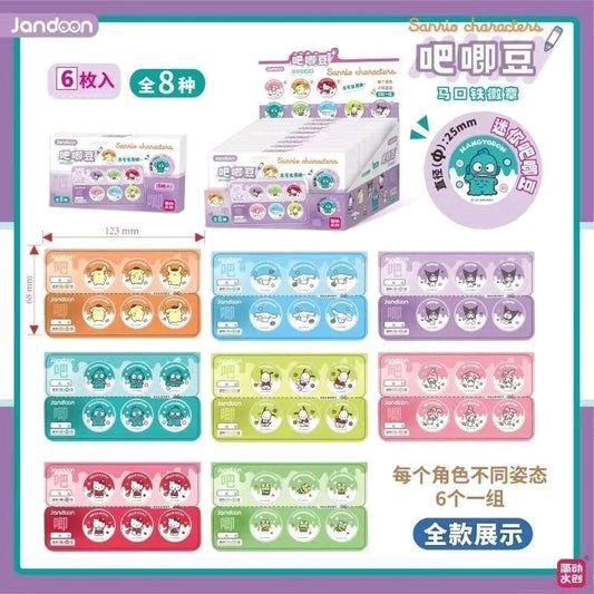 Sanrio×Jandoon Miniature Pill Badges (six 25mm badges/per set)