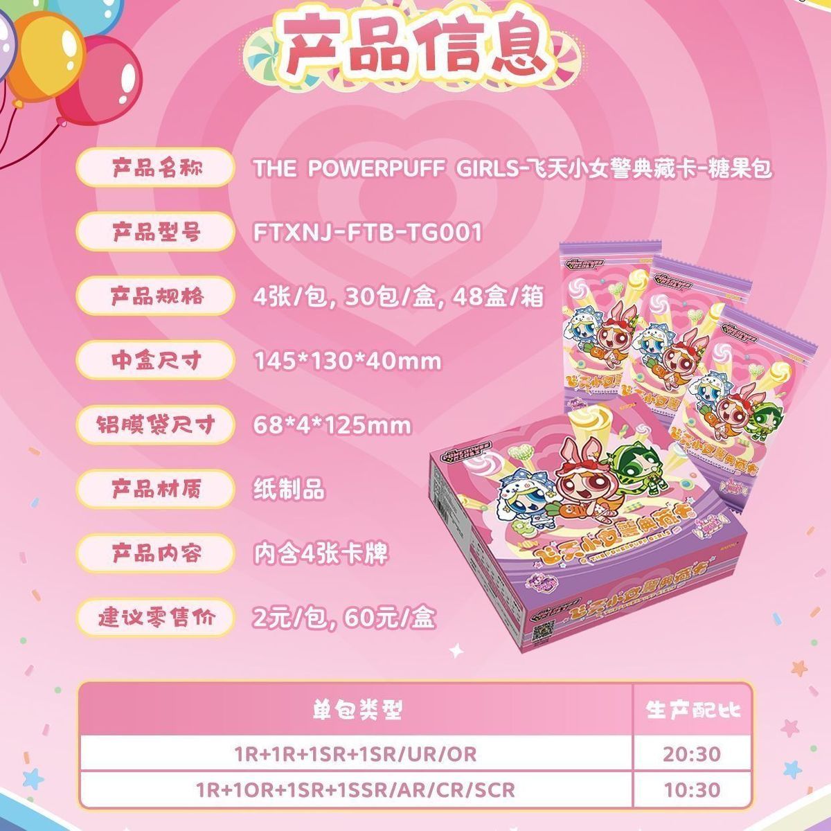 KAYOU×The Powerpuff Girls Collector's Cards - Candy Pack 4cards/pack [OFFICIAL]