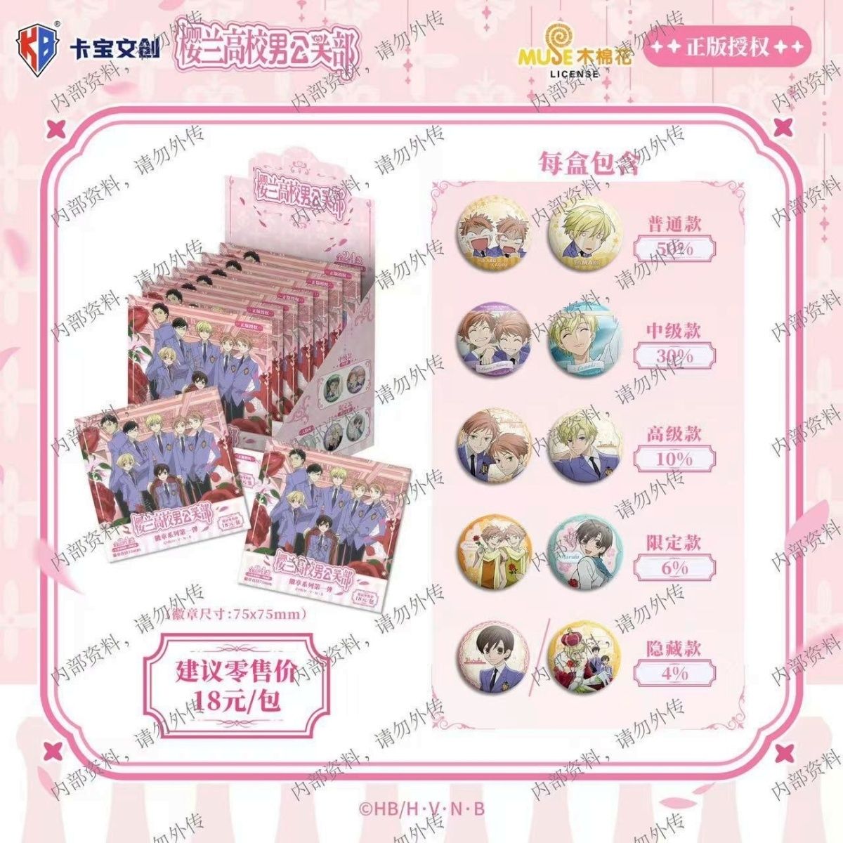 Kabow×Ouran Highschool badges blind pack [OFFICIAL]